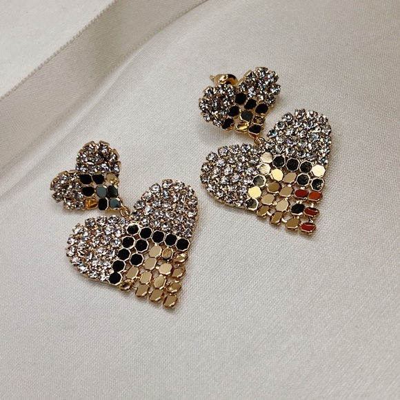 Heart Drop Earrings - Picture 2 of 5